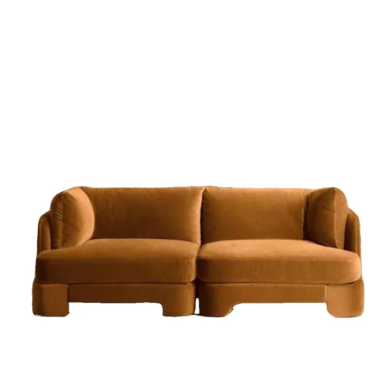 

straight row sofa Nordic medieval wabi-sabi wind creative designer large and small apartment corner combination sofa