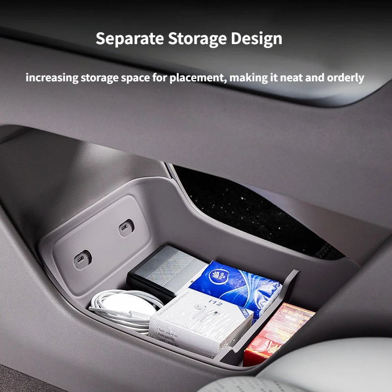For Zeekr 7X Car Central Control Lower Level Organizer Storage Box Armrest Box Below Silicone Tray Auto Decorative Accessories