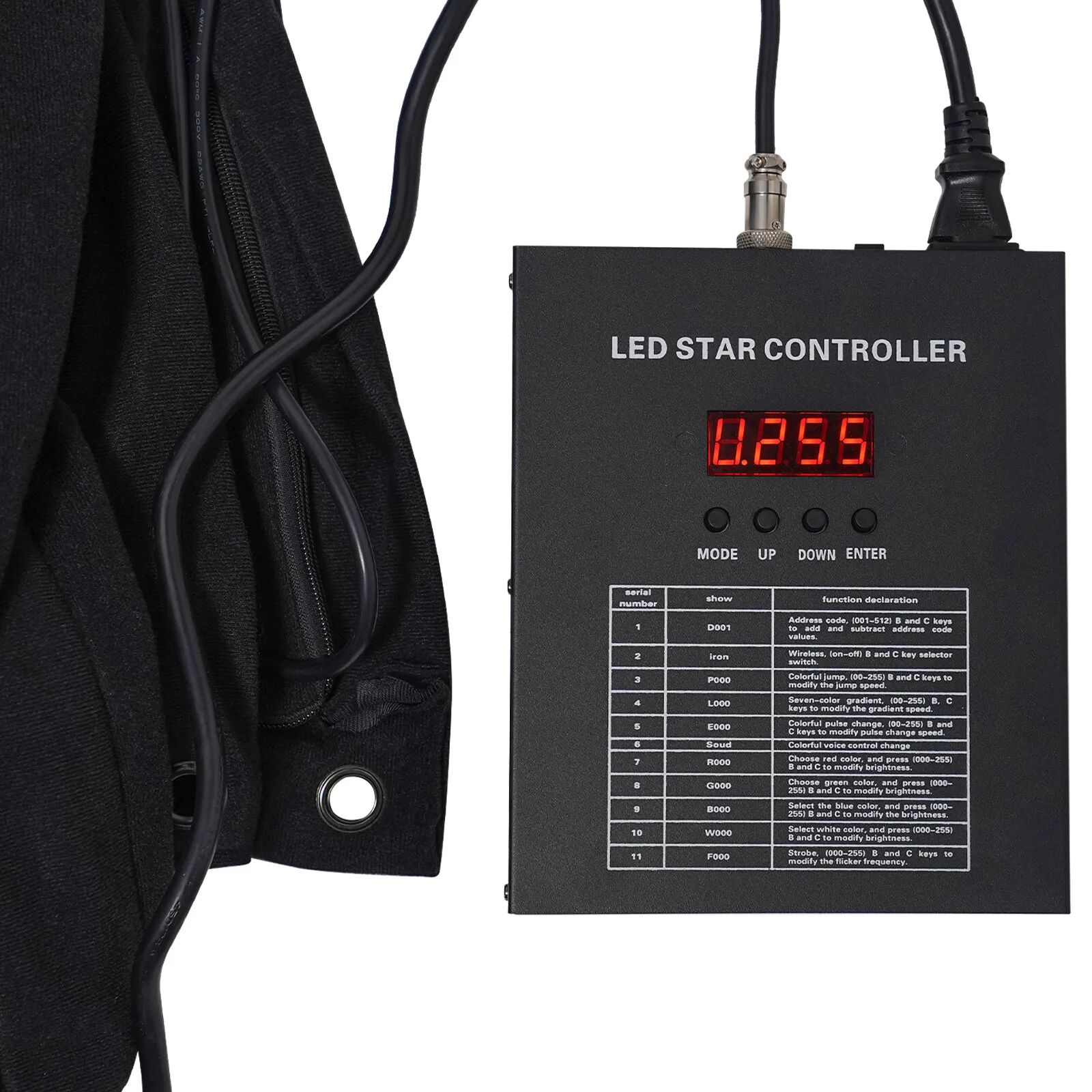 خلفية نجمة مسرح LED سوداء قماش مخملي مقاوم للهب، 320 مصباح LED متعدد الألوان ومقاوم للماء، لتزيين المناسبات على المدى الطويل