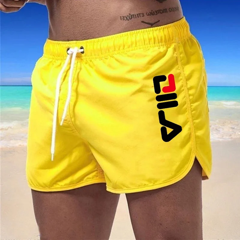 New Summer Men\'s Swimwear Breathable Board Shorts Male Surfing Swimsuit Fitness Training Shorts Casual Printed Beach Short Pants