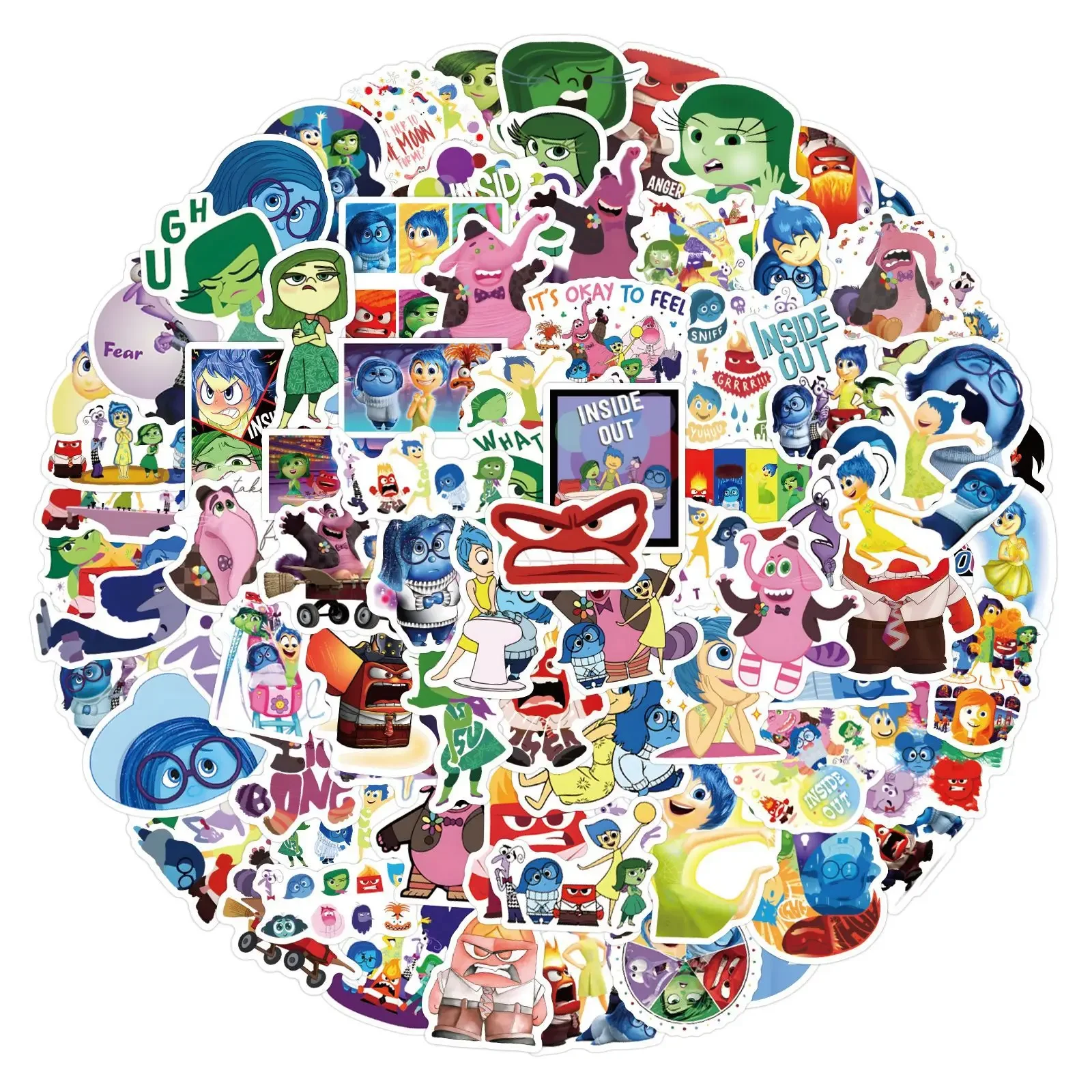 120Pcs Nieuwe Disney Binnenstebuiten 2 Stickers Kids Cartoon Waterdichte Scrapbooking Laptop Skateboard Fiets Graffiti Sticker Sticker Speelgoed