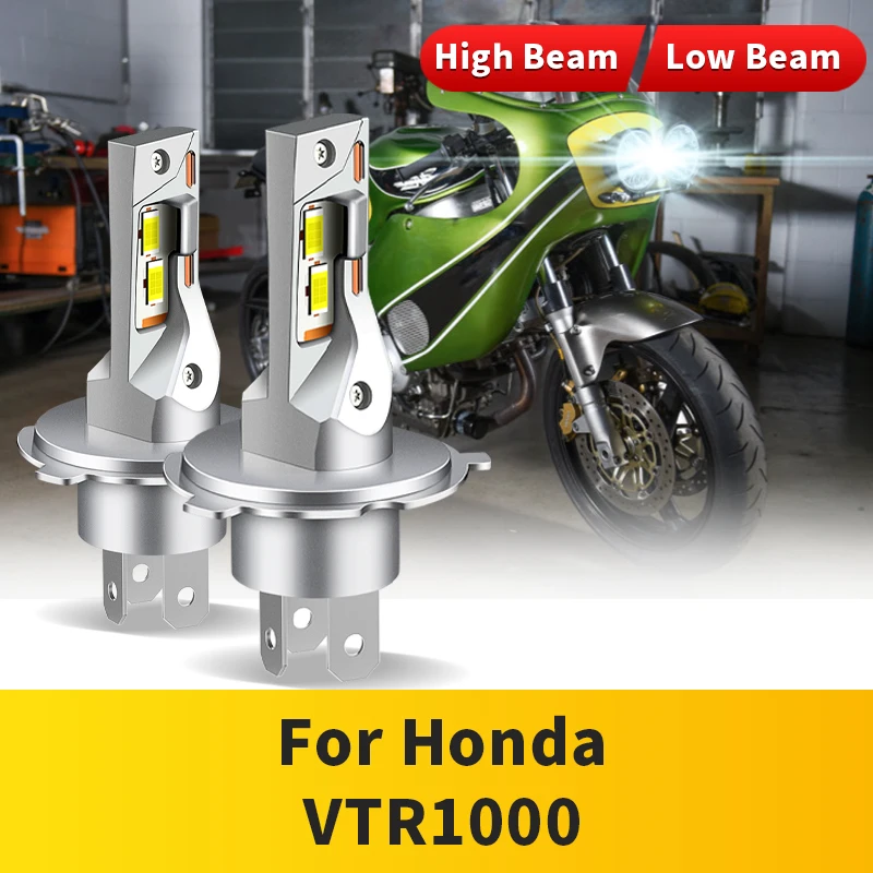 

1PC/2PC H4 HB2 9003 Hi/Lo Beam Lamp Motorcycle LED Headlight 20000LM 24W High Power Spotlight For Honda VTR1000 LED Bulbs 12V
