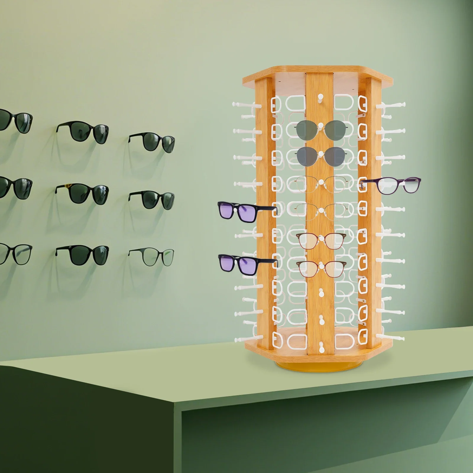 

Glasses Display Stand, Sunglasses Storage Organizer, 60 Pairs Glasses Display Stand