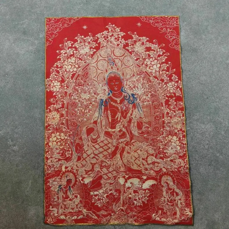 

36" Tibet Tibetan Cloth Silk Rulai Buddhism Shurangama Mantra Tangka Thangka