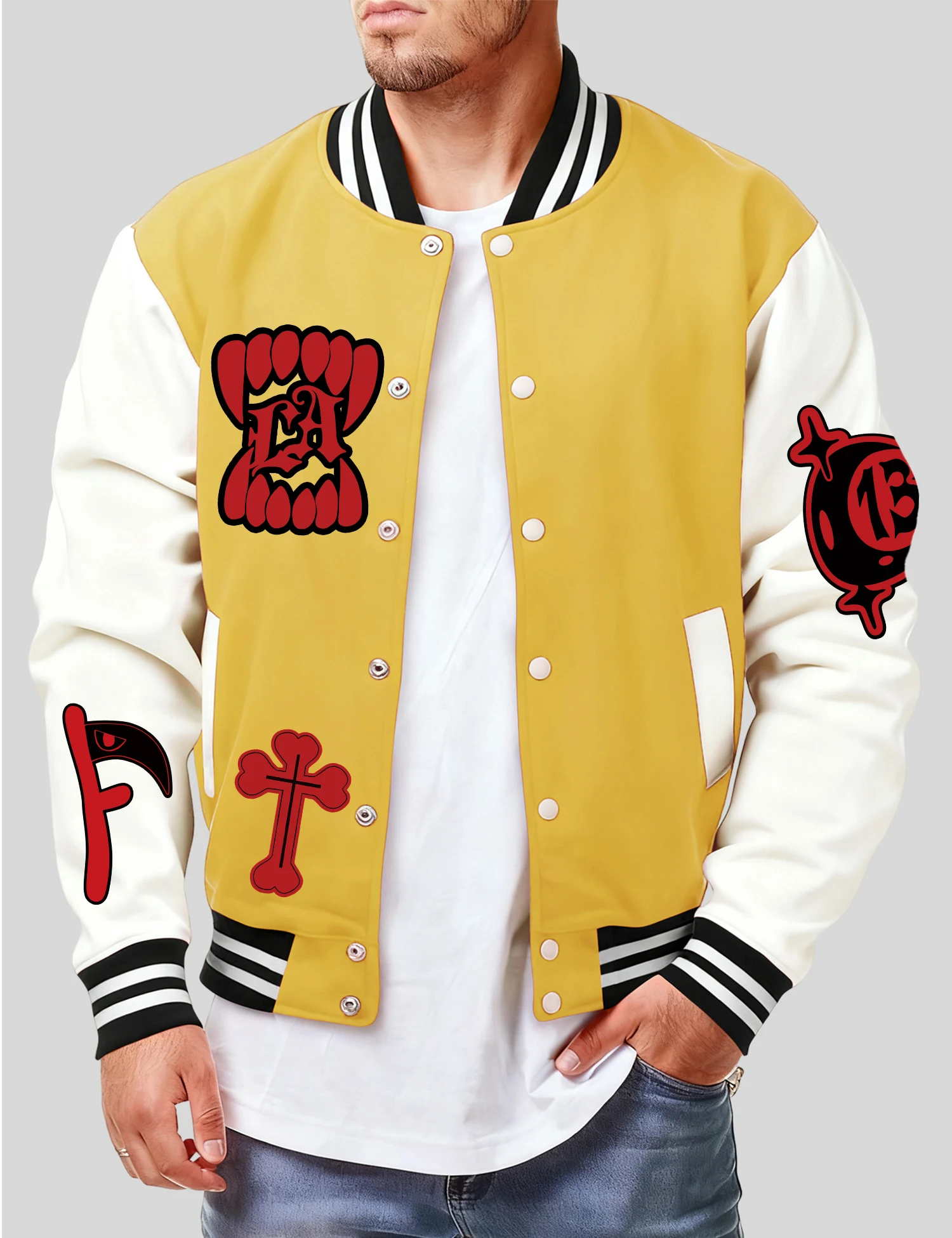 

Мужская куртка с узором «США выращивание рота и 13, свободная бейсбольная майка в стиле хип-хоп, флисовые пальто на пуговицах, унисекс, осенняя повседневная одежда