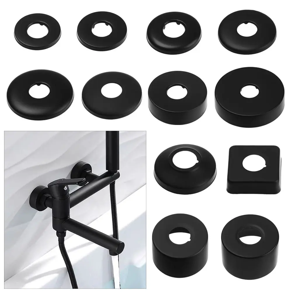 Neue Edelstahl Duscharmatur Abdeckung Schwarz Chrom Finish Duscharm Flansch Wasserhahn Dekorative Abdeckung