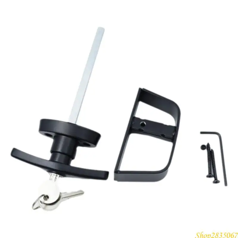 مجموعة قفل بمقبض طويل مع جذع ومفاتيح وقفل مقبض أسود شديد التحمل ومفاتيح قفل أمان للهياكل المختلفة 831F #2