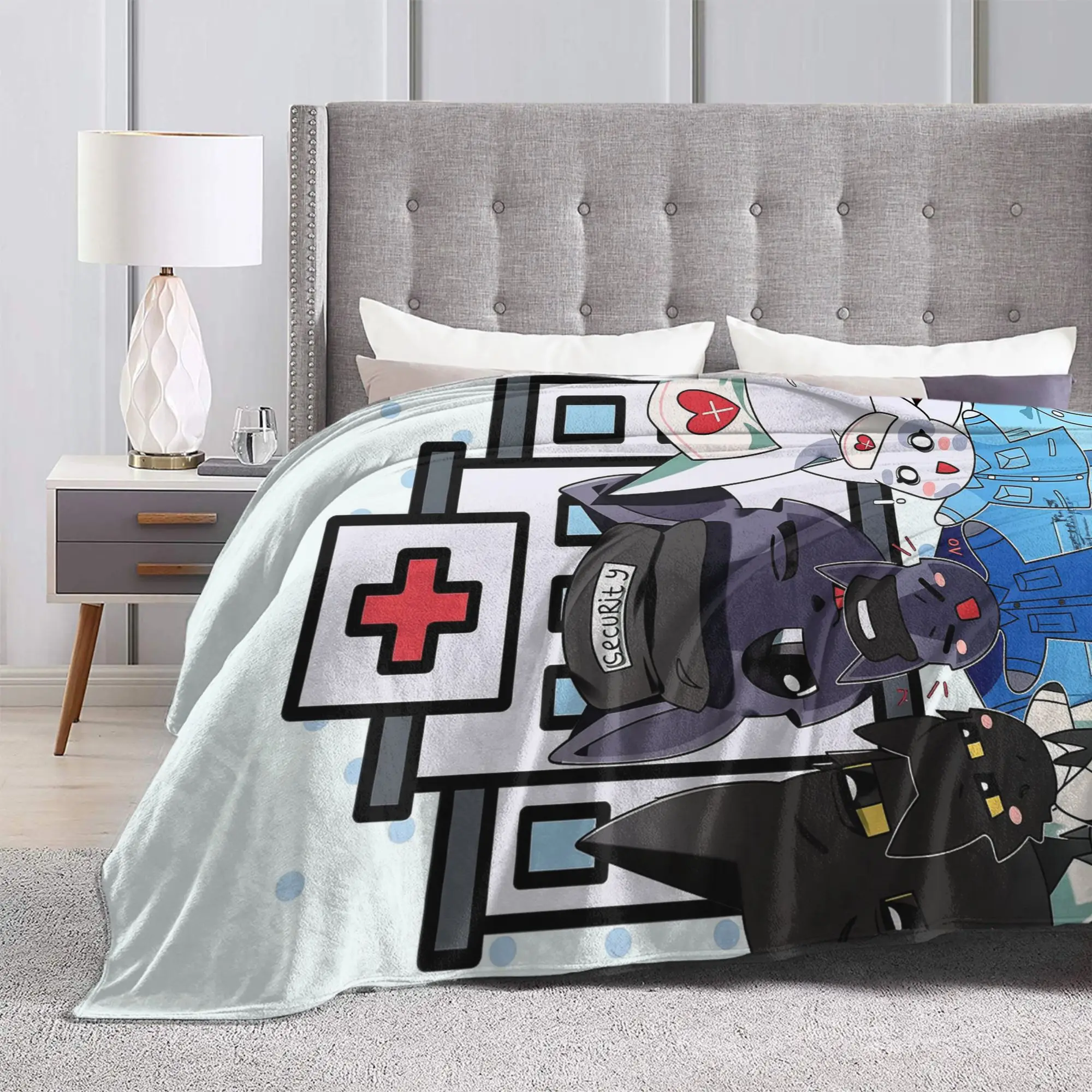 Horror Game Animals Hospitals Blanket  Flannel Funny Breathable Throw Blanket for Coverlet Spring/Autumn