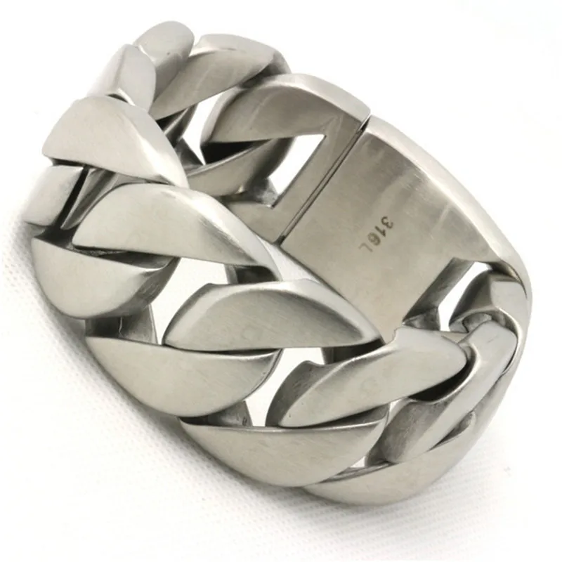 Imagem -04 - Pulseira de 316l Masculina Tapete Pesado Enorme Estilo Motociclista Moda Aço Inoxidável