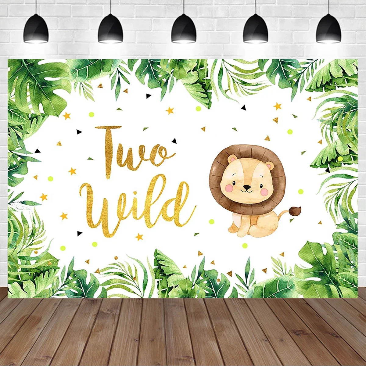 

Mocsicka Jungle Baby Shower Lion 2nd Birthday Photography Background Green Leaf Backdrop Children Cake Smash Studio Photo Zone
