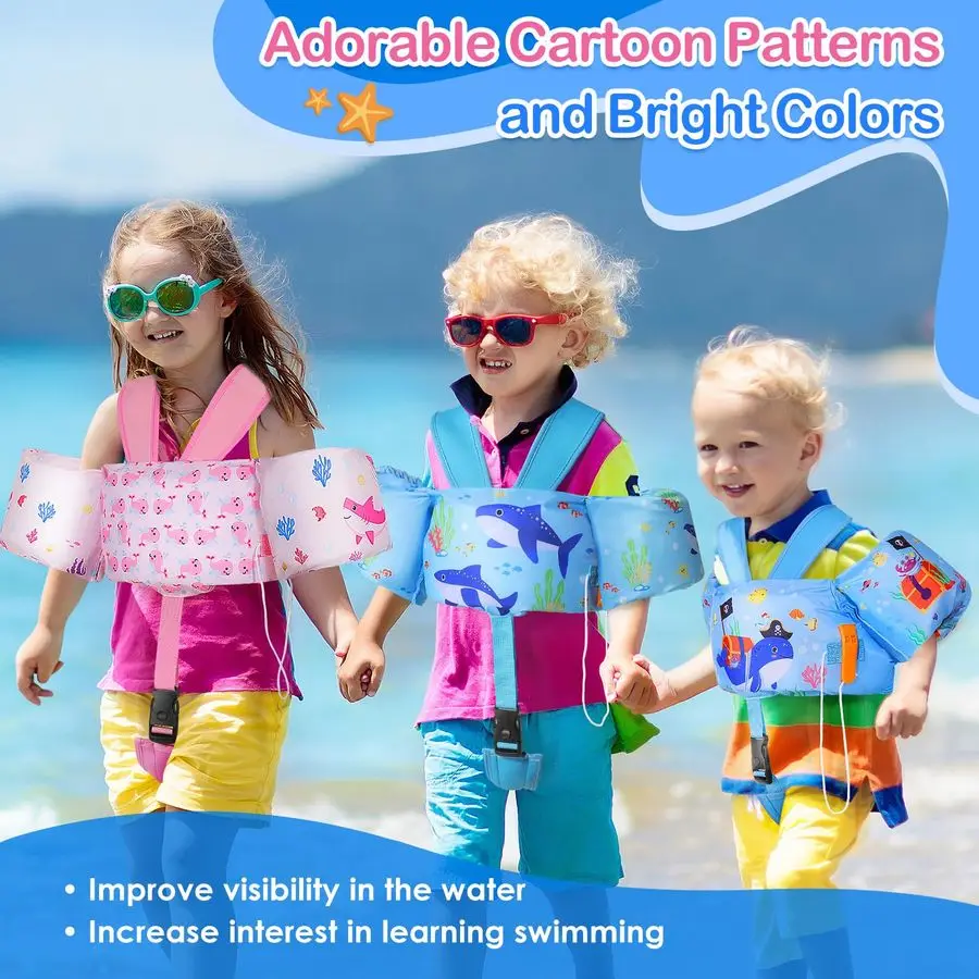Brassard de natation pour enfants de 203050 lb, gilet de bain pour tout-petits, dessin animé mignon, ailes d'eau de natation, manches flottantes de piscine pour enfants