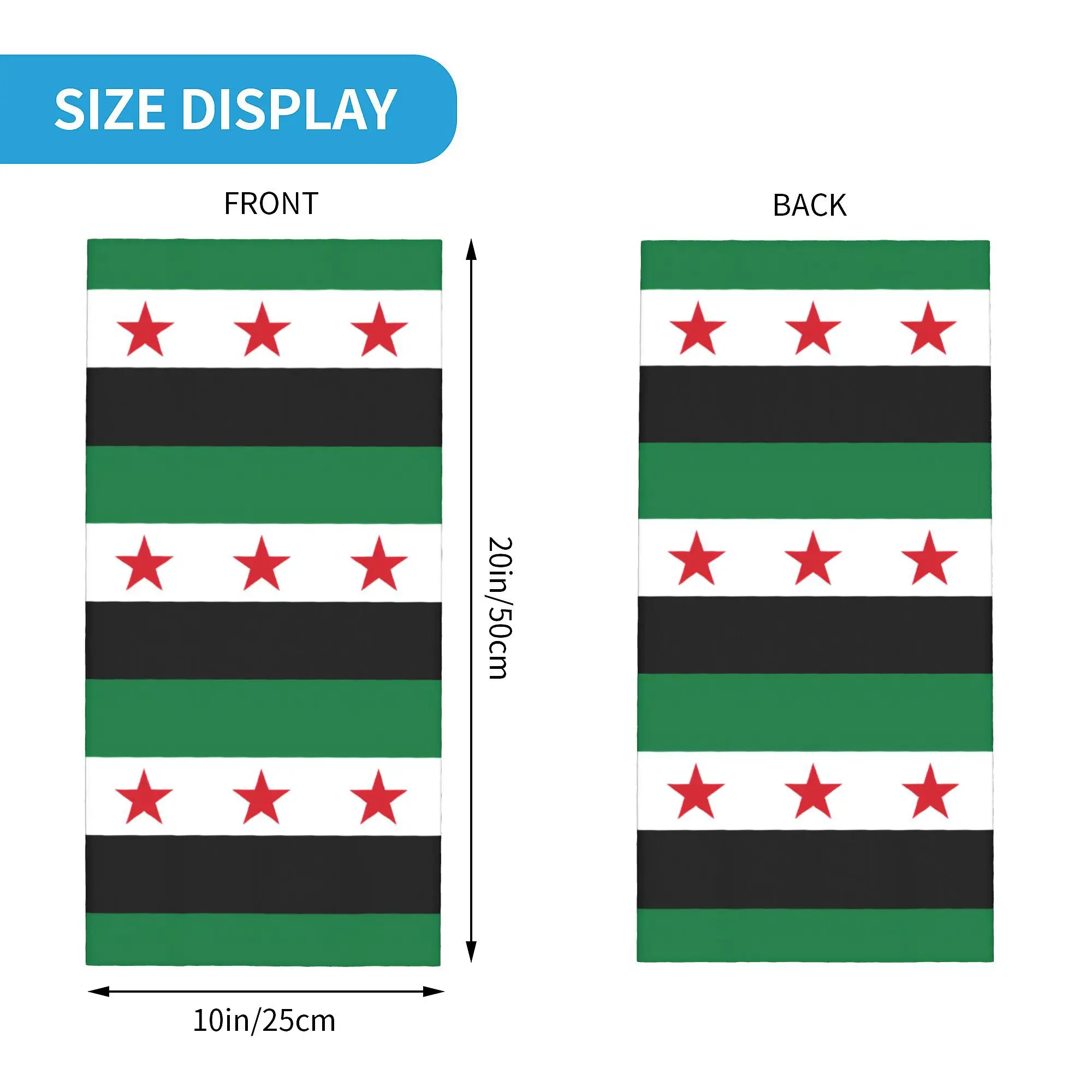 Syria Flag Syrian Bandana Neck Gaiter Printed  Balaclavas Mask Scarf Warm Headwear Hiking Unisex Adult All Season