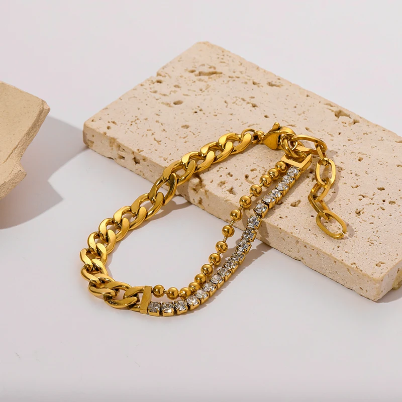 EILIECK 316L Edelstahl Einfache Zirkonia-Kettenarmbänder für Damen Wasserdicht Luxuriöser Glitzer Stilvoller Charm-Schmuck Geschenke – Detail 27