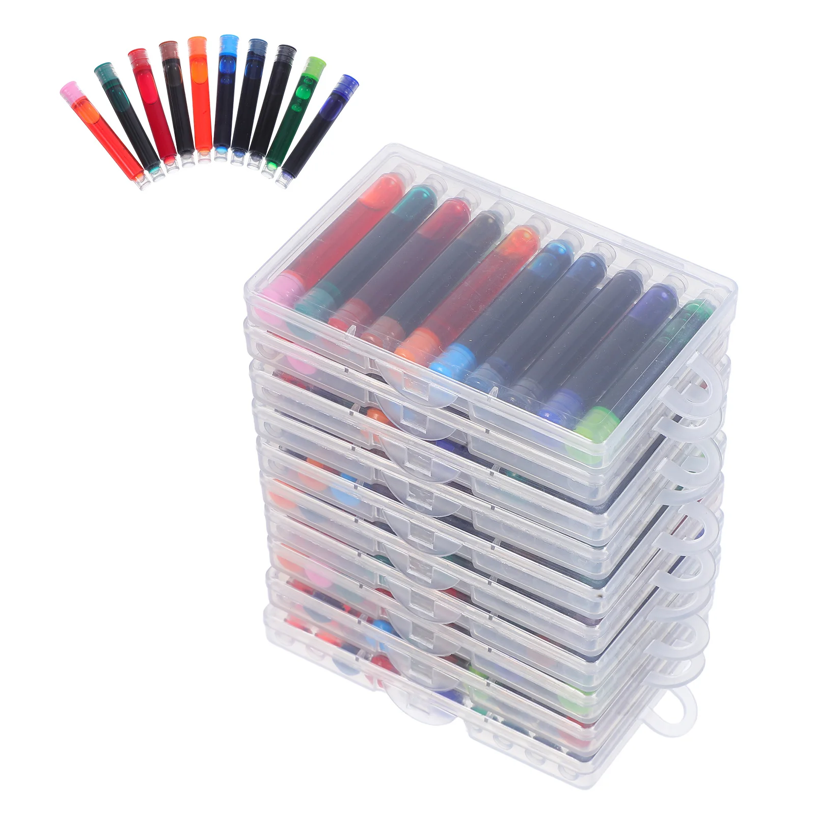 

10 Boxes Universal Fountain Pen Ink Refills Easy Replacement Smooth Flow Writing for Classroom Office Home Beginners to Experts