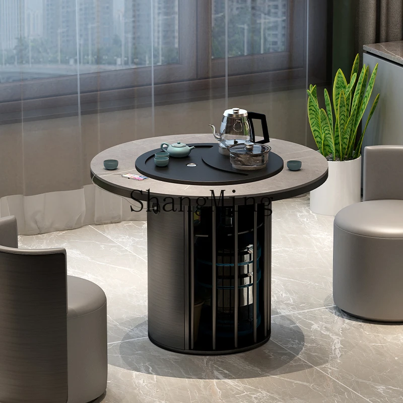 

DHY luxury stone rock slab tea table light luxury minimalist tea table and chair combination small apartment