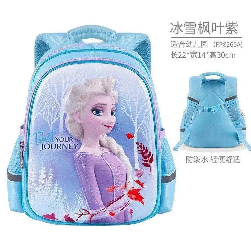 Disney New Princess Elsa Student Schoolbag Cartoon Cute Children Lightweight and Large Capacity Backpack