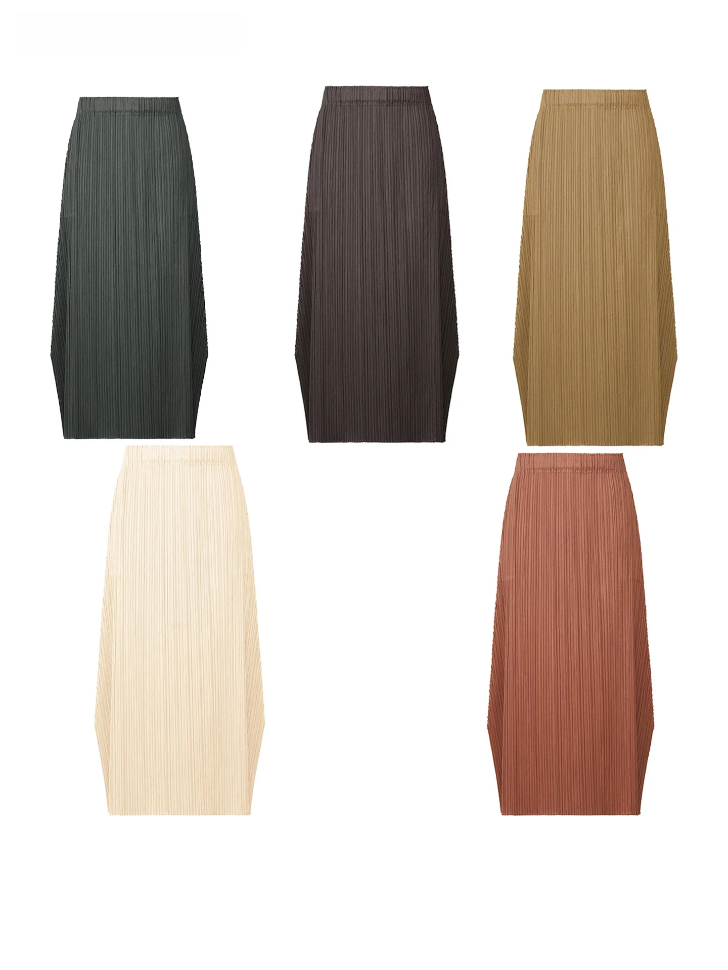 

Юбка миди с высокой талией женская повседневная плиссированная универсальная мягкая А-силуэта из полиэстера