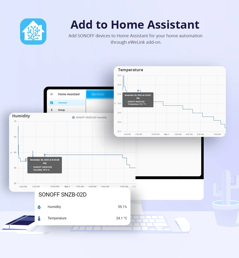 Sonoff-Sensor inteligente de temperatura y humedad SNZB 02D Zigbee LCD, funciona con Zigbee 3,0 Gateway, SONOFF Zigbee Bridge Pro, NSPanel Pro