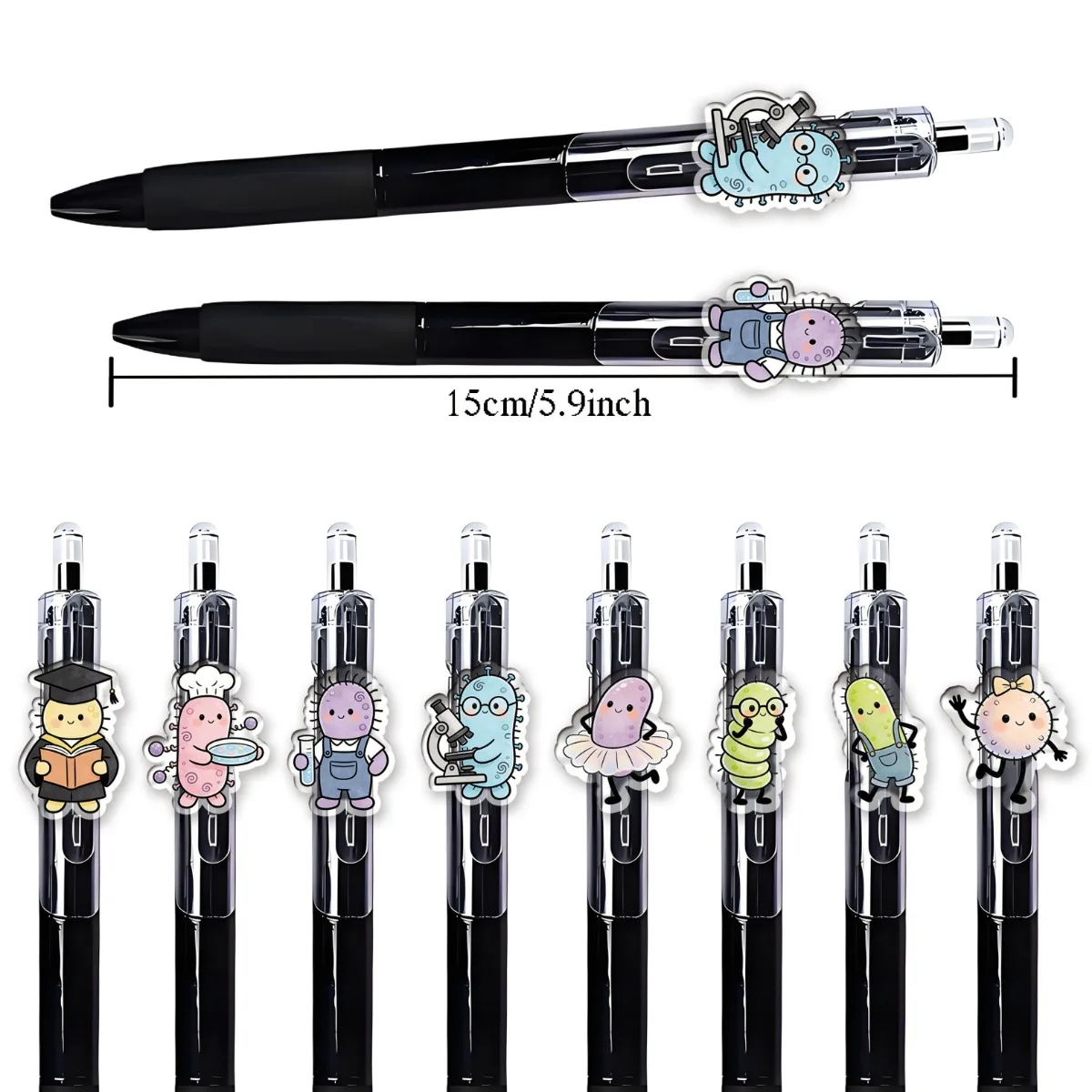 

Набор шариковых ручек с дизайном микробов (8/16 шт.) для студентов и офиса, креативные канцелярские принадлежности