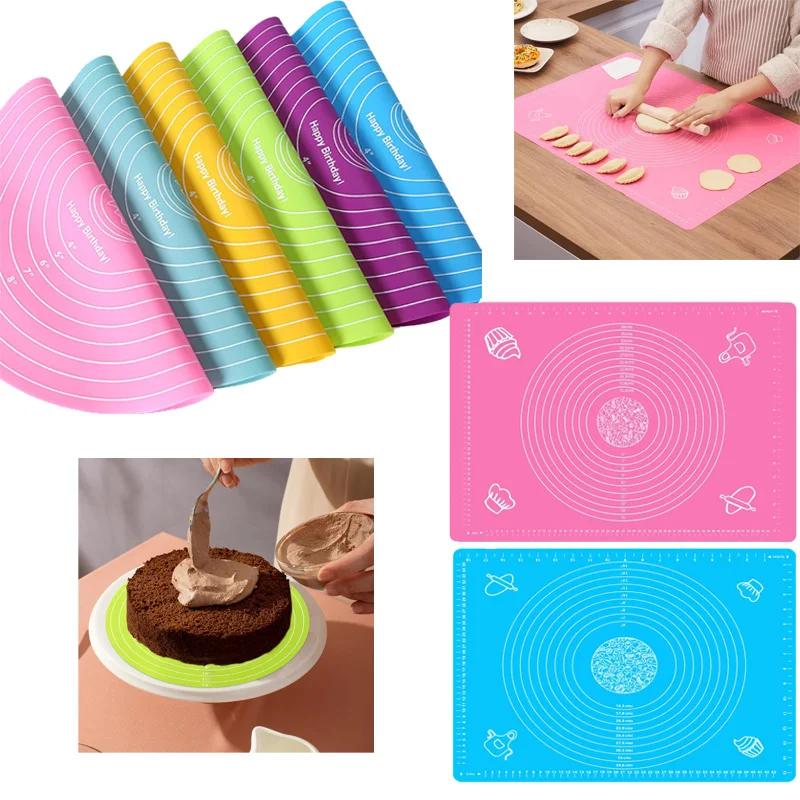 

Silicone Baking Mat Thicken Pizza Dough Maker Pastry Kitchen Gadgets Cooking Tools Utensils Bakeware Kneading Accessories