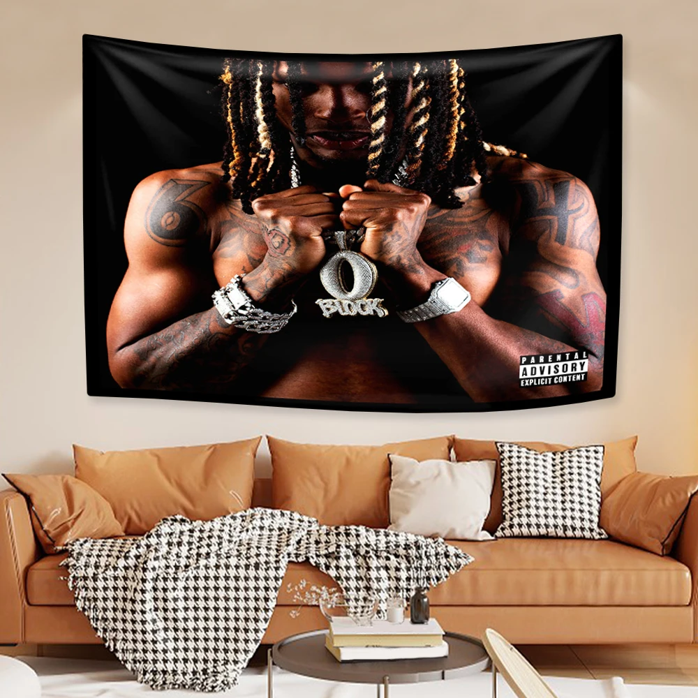 King Vons American Flag Tapestry Classic Rapper Wall Hanging Home Decor Room Decoration Background  Birthday Gift Concert Banner