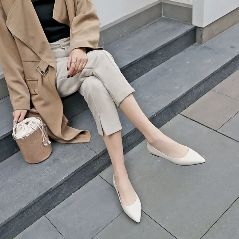 

Женские нескользящие туфли на плоской подошве, элегантные и модные туфли для официальных встреч, 2024