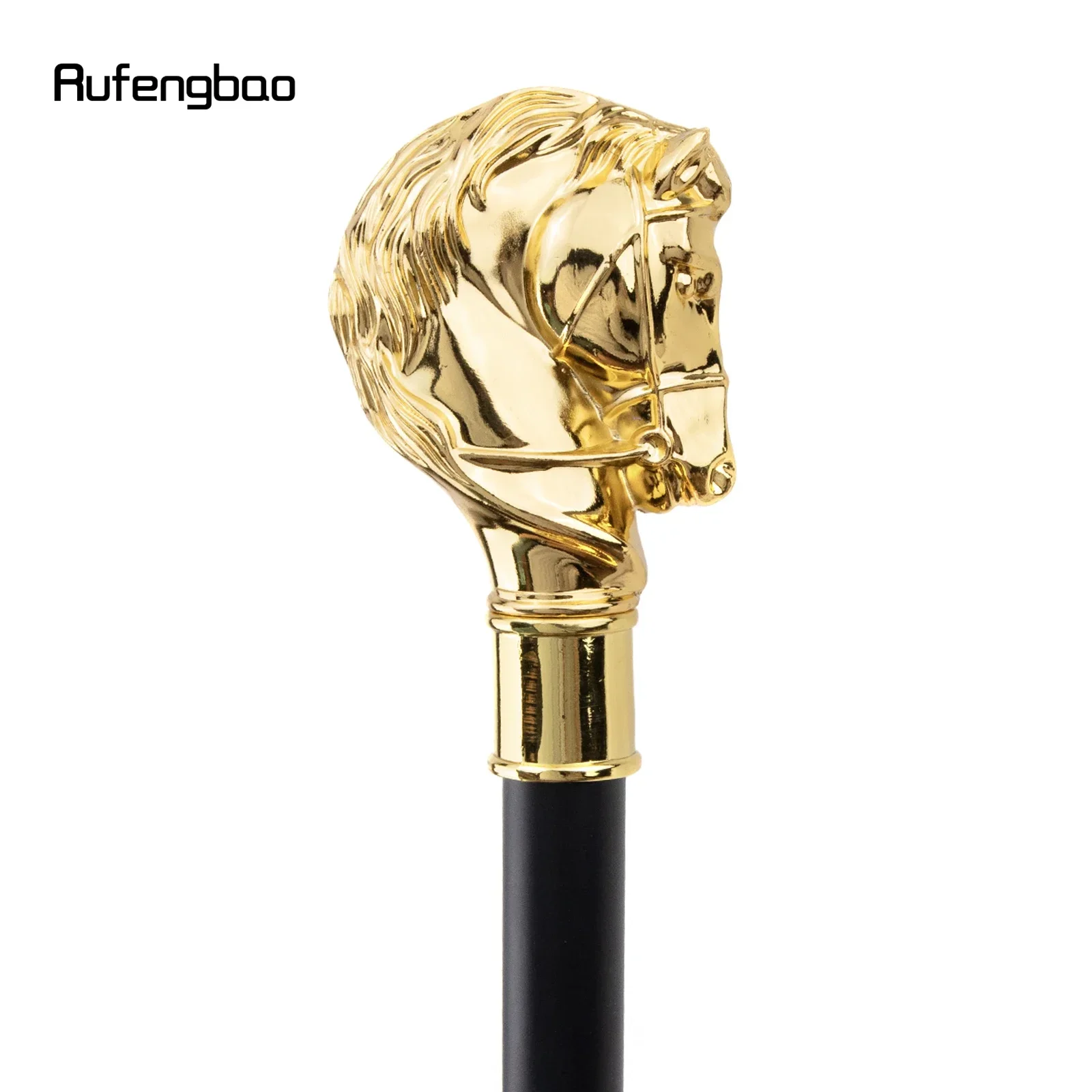 عصا المشي الذهبية على شكل رأس الحصان على شكل حيوان عصا زخرفية كوسبلاي عتيقة للحفلات التنكرية والبخار والاستخدام اليومي