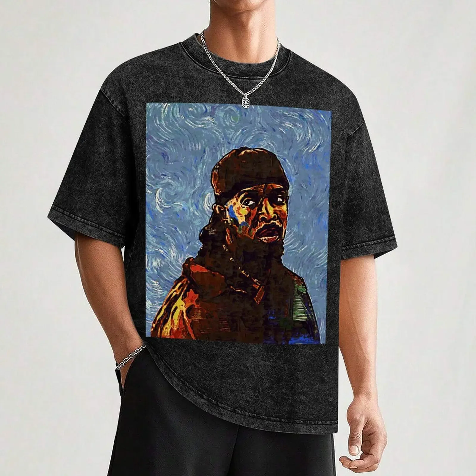 عمر ليتل من فانجوخ - www.art-customized.com   تي شيرت كبير الحجم مصمم قمصان رجالي جرافيك تي شيرت
