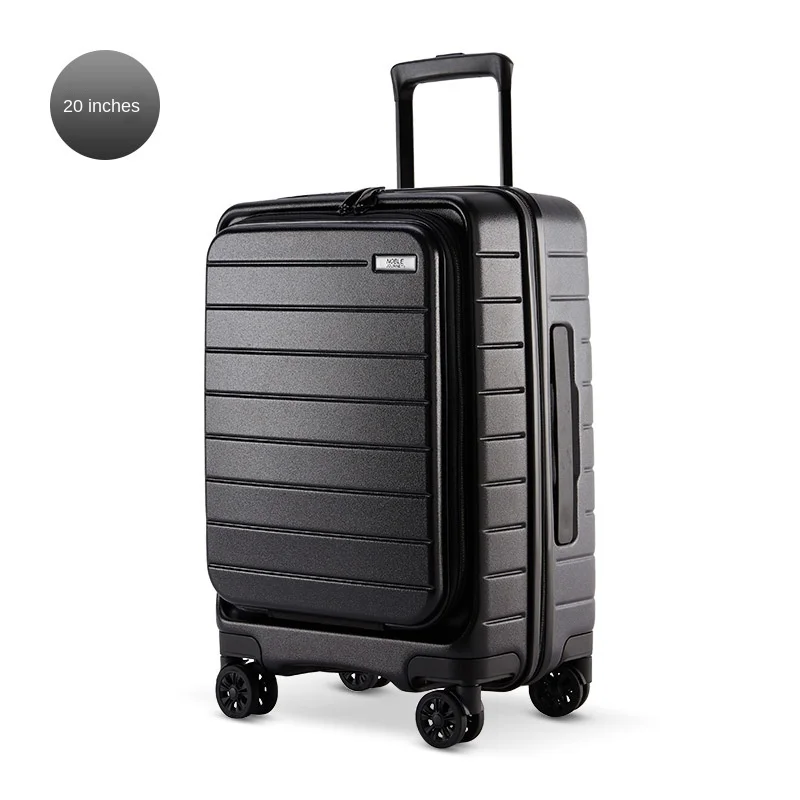 New Mute Universal Wheel Draw-Bar Luggage Front Fastening Can Put Computer Boarding Bag Front Open Cover Pure PC Business