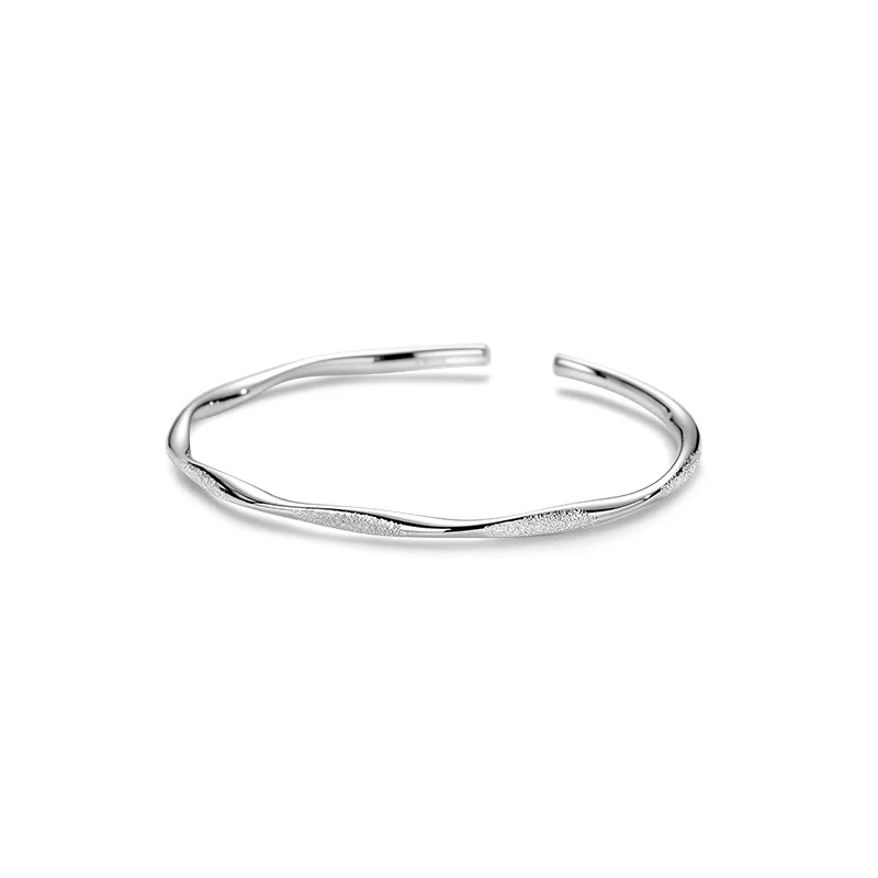 PoS999Foot Silver Flash Sand Mobius Bracelet Couple's Special-Interest Design Simple Bracelet Silver Bracelet Jewelry for Women