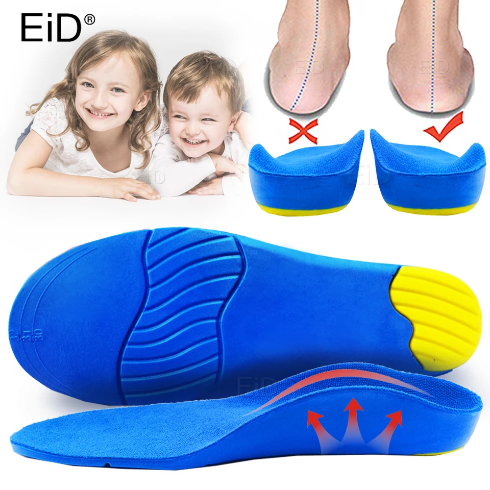 Ailaka Semelles orthopédiques de soutien de la voûte plantaire pour enfants, inserts en mousse PU pour pieds plats, fasciite plantaire, soulagement de la douleur au talon
