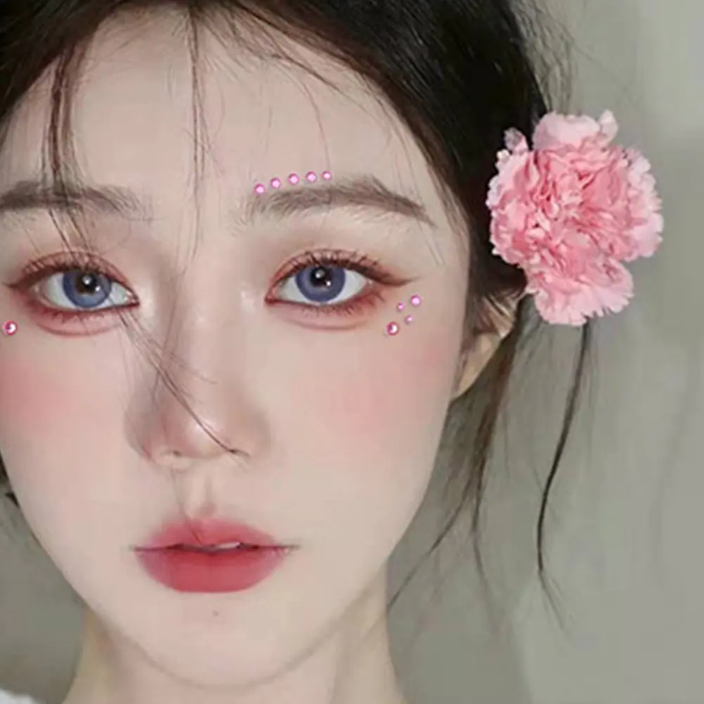 

6 Sheets Face Jewels Rhinestones for Makeup Stick on Gems Smooth Surface Exquisite Facial Decor for Birthday Anniversary Gift