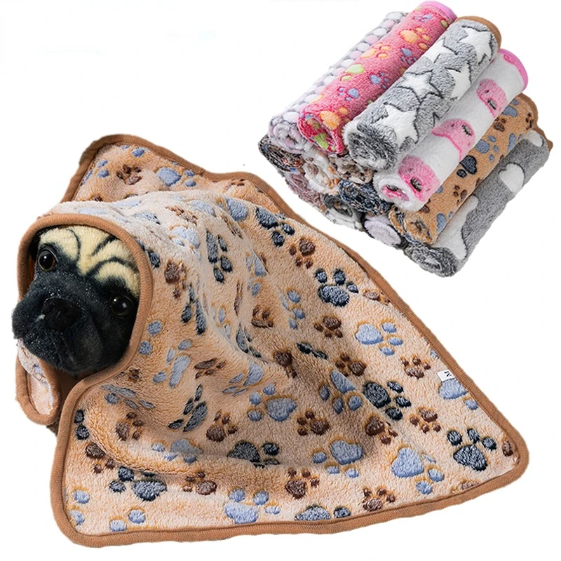 Warm Soft Pet Dog Blanket Mat Plush Thin Pet Sleeping Blanket for Dogs Cats Warm Breathable Puppy Cover Blanket Pet Supplies