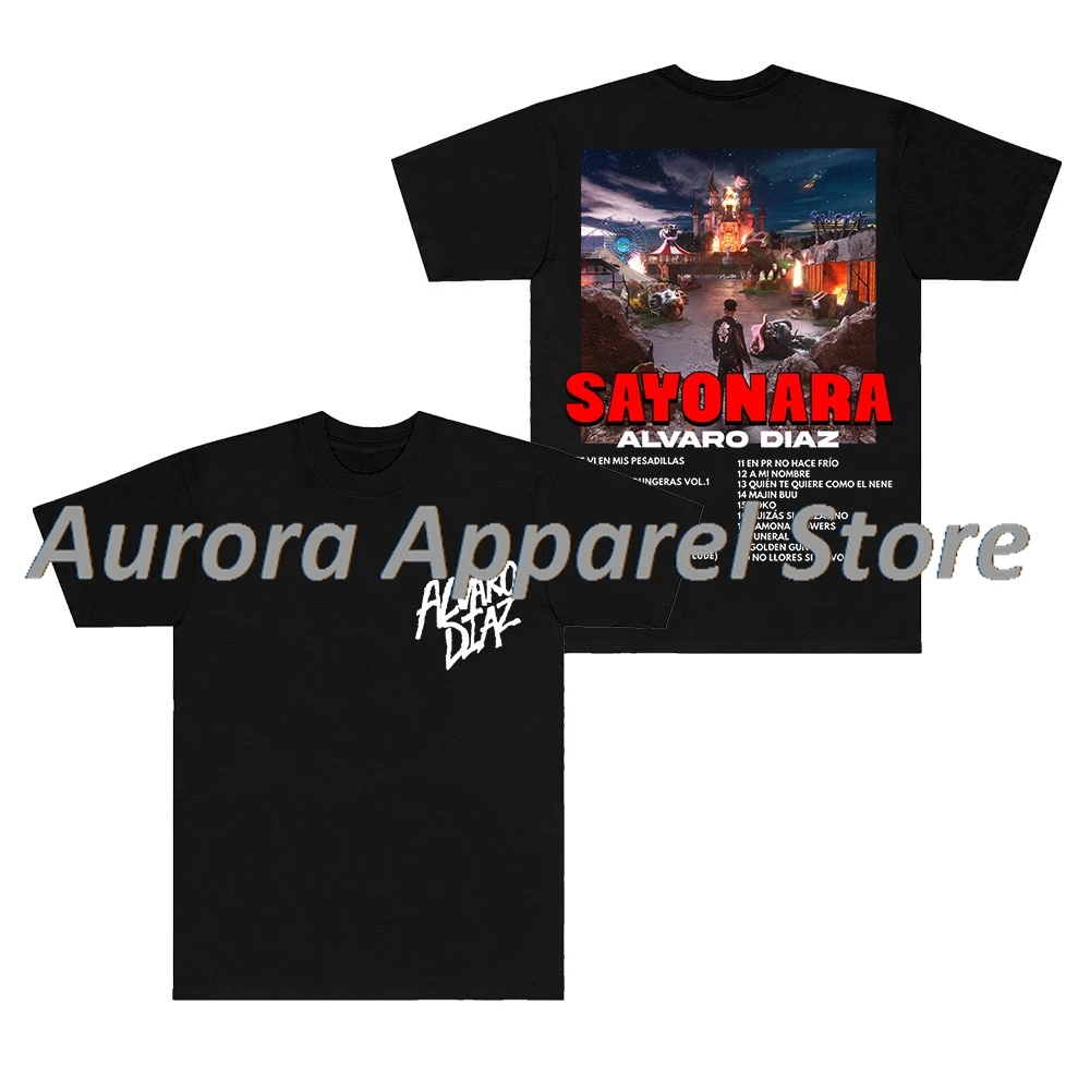 تي شيرت Alvaro Diaz Tracklist تي شيرت Sayonara Tour 2025 Merch Top Summer Women Men Fashion HipHop ملابس الشارع الشهير بأكمام قصيرة تي شيرت #1