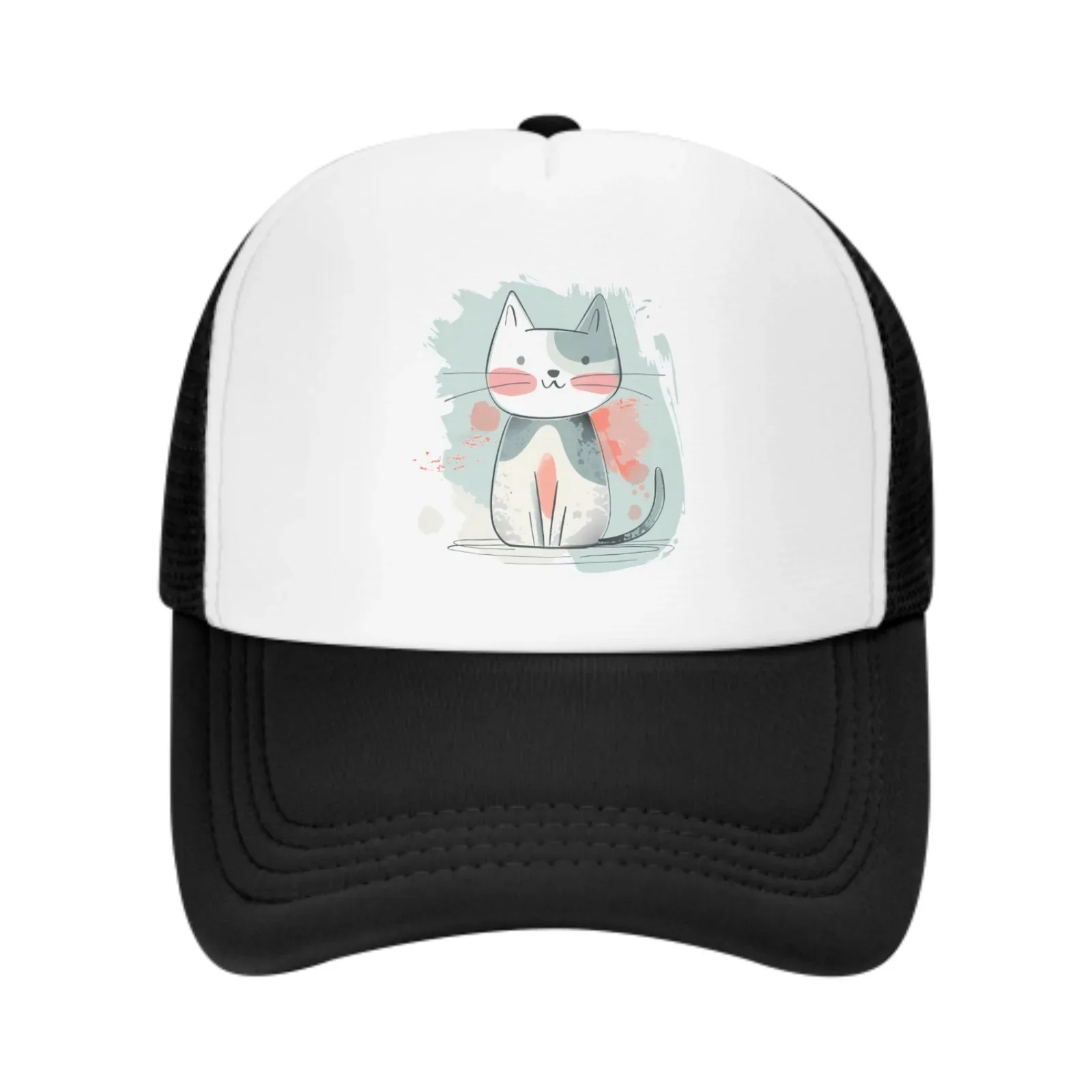 A Well Behaved Cat New Summer Leisure Sports Daily Sun Hat Fishing Outdoor Men's and Women's Truck Hat Fashion Duck Tongue Hat