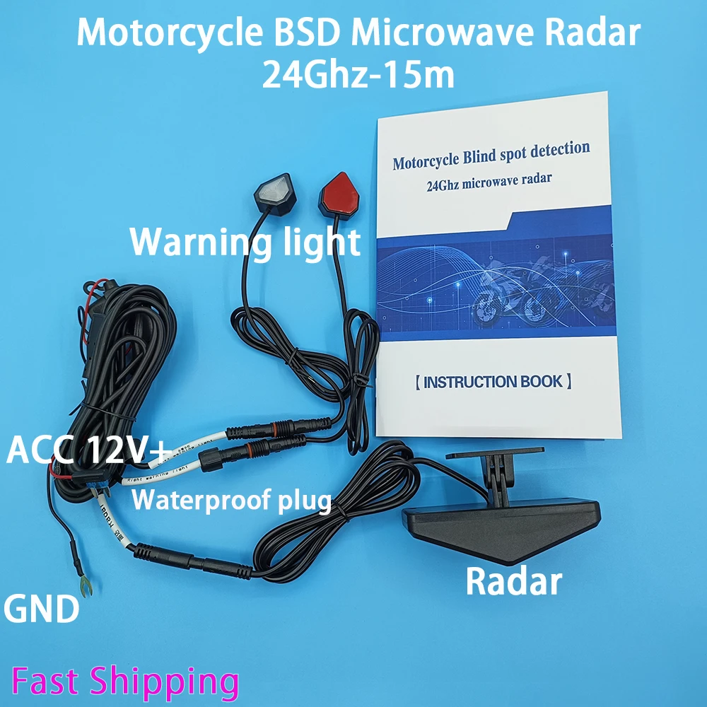 BSD Motorcycle Blind Spot Monitoring System 24Ghz 77Ghz Millimeter Wave Sensor Lane Change Assist System Moto Safe Driving