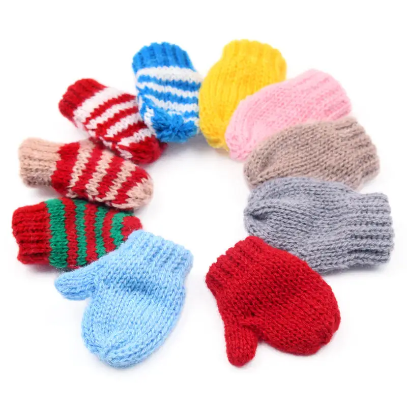 5PCS/Pack Mini Knitted Gloves For Handicrafts & Sewing Supplies Party Decoration DIY Handmade Make Earrings Accessories Material