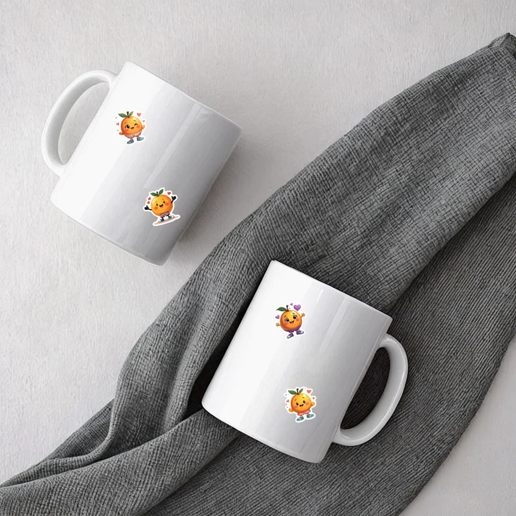 35pcs-100pcs Decals Vibrant Orange Stickers Decals Cartoon Adhesive Label Character Stickers For Fridge Toys Laptop