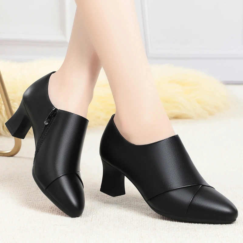 

DIMANYU Women's Dress Shoes 2026 New Spring Shoes Women's Mid-Heel Shoes Large Size Pointed-Toe Office Shoes Women