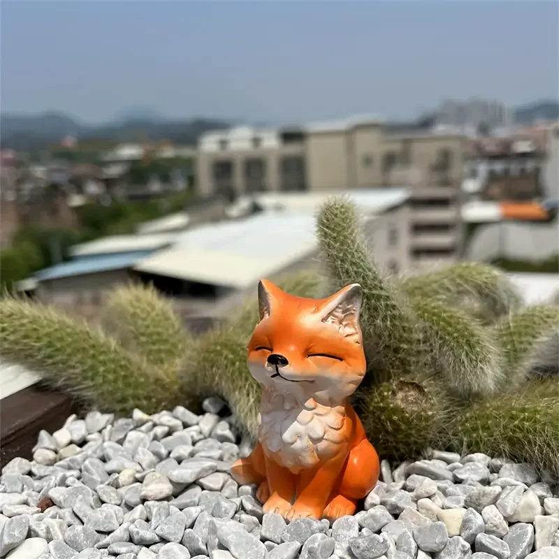 Miniatur-Fuchsfiguren, niedliche kleine Ornamente, Tierfiguren aus Kunstharz, DIY-Mikrolandschaft, Hof- und Heimdekoration, Geburtstagsgeschenk – Detail 6