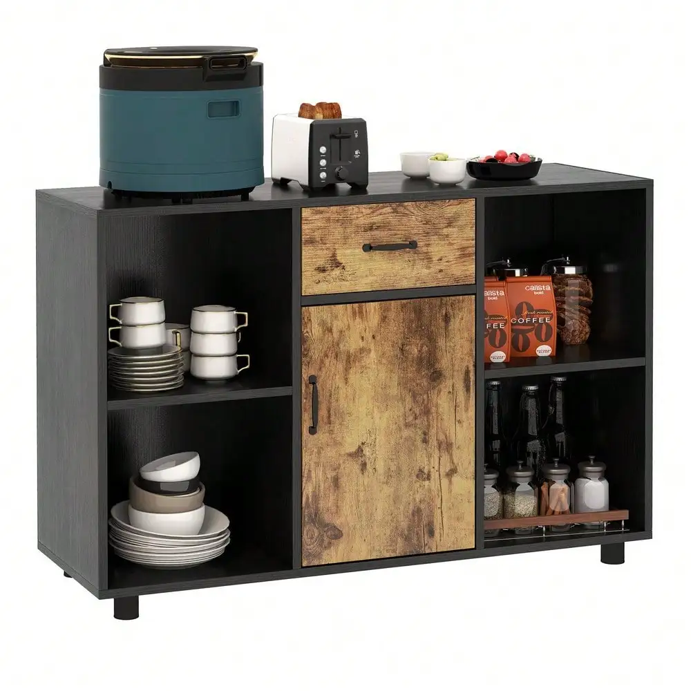 

Buffet Sideboard Coffee Bar File Cabinet Console Table w/Drawer Cubby