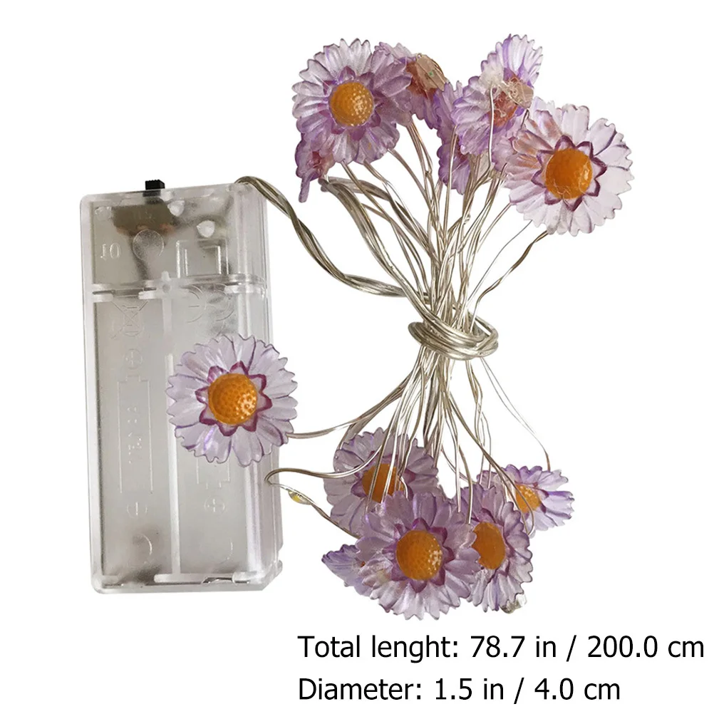 1 قطعة عيد الميلاد ديزي معلقة LED سلسلة أضواء 20 المصابيح آمنة خفيفة الوزن الديكور للمنزل حديقة حفلة أضواء ليلية عيد الميلاد #5