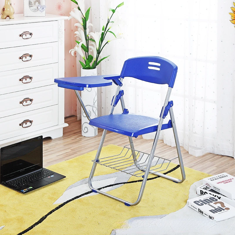 4pcs/lot multipurpose Plastic Folding Office Chair Staff Training Conference Chair With Writing Board Computer Student Chair