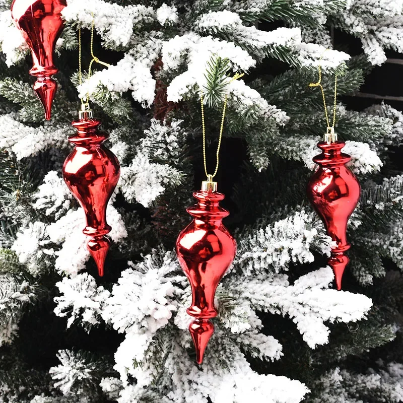 Christmas pendants Christmas display pendants electroplated plastic droplets double-pointed decorative pendants