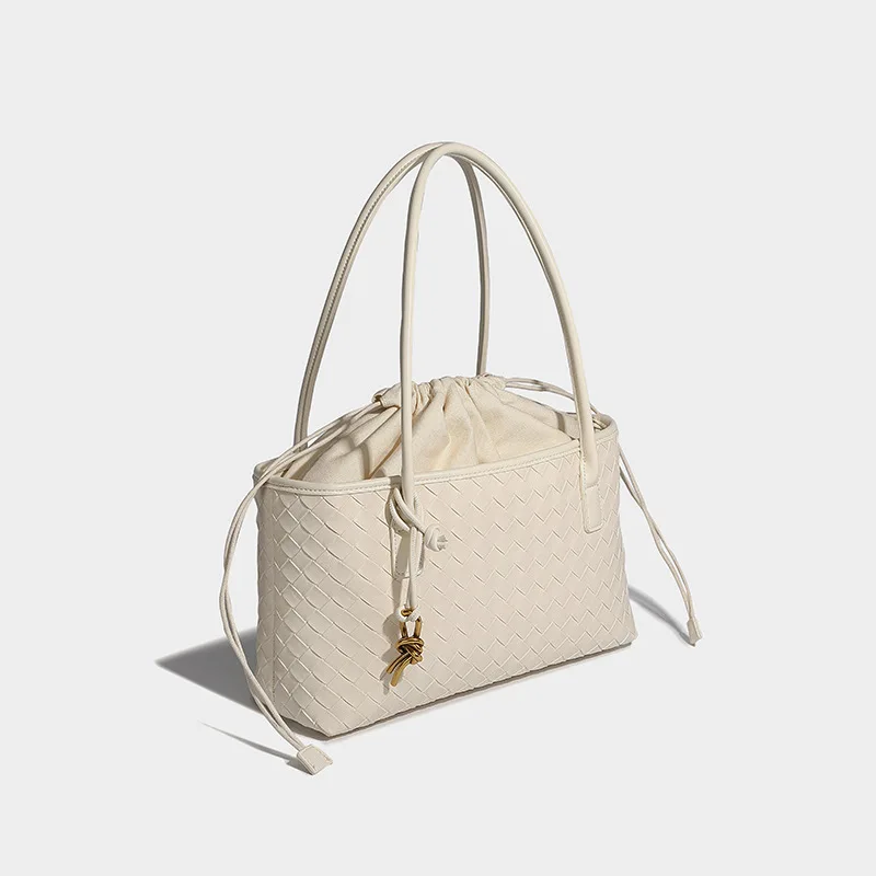 Handgeweven Handtas Met Grote Capaciteit 2024 Nieuwe Mode Veelzijdige Groentemand Schoudertas Luxe Designer Handtas Damestas
