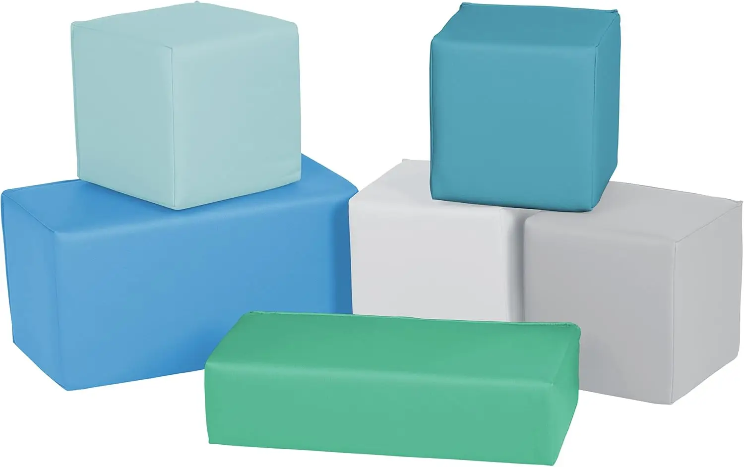 SoftScape Stack-a-Block Big Foam Construction Bausteine, Soft-Spielset für Kleinkinder und Kinder (6-teiliges Set)