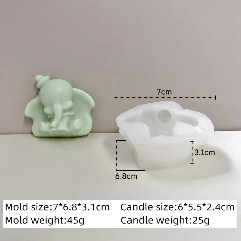 3D słoń mydło świeca silikonowe formy duże ucho dziecko słoń silikonowe formy tort czekoladowy foremki dekoracyjne