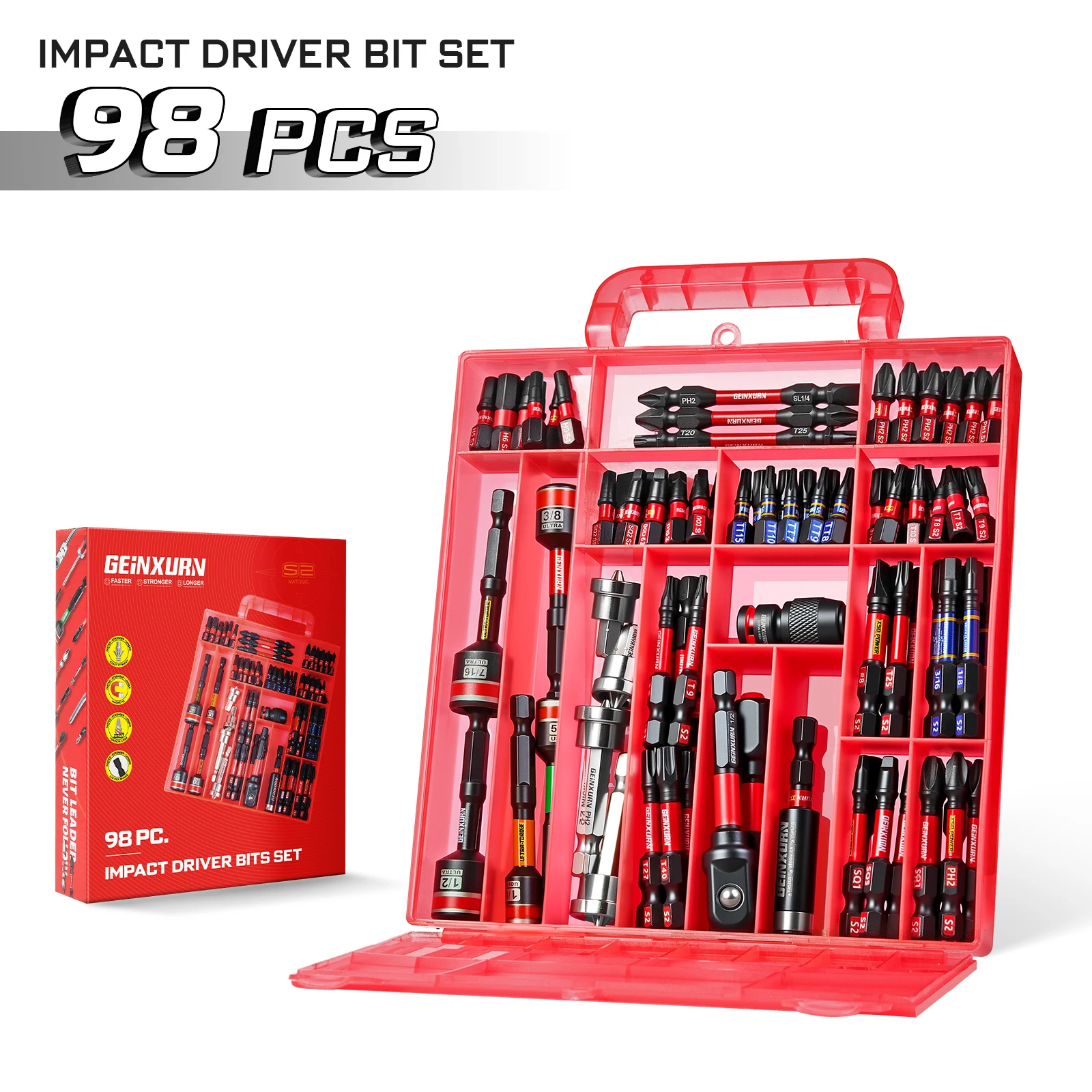 98-piece-industrial-diy-bit-set-s2-grade-socket-wrench-tool-kit-with-bit-holder-oem-odm-supported-repair-tool-box