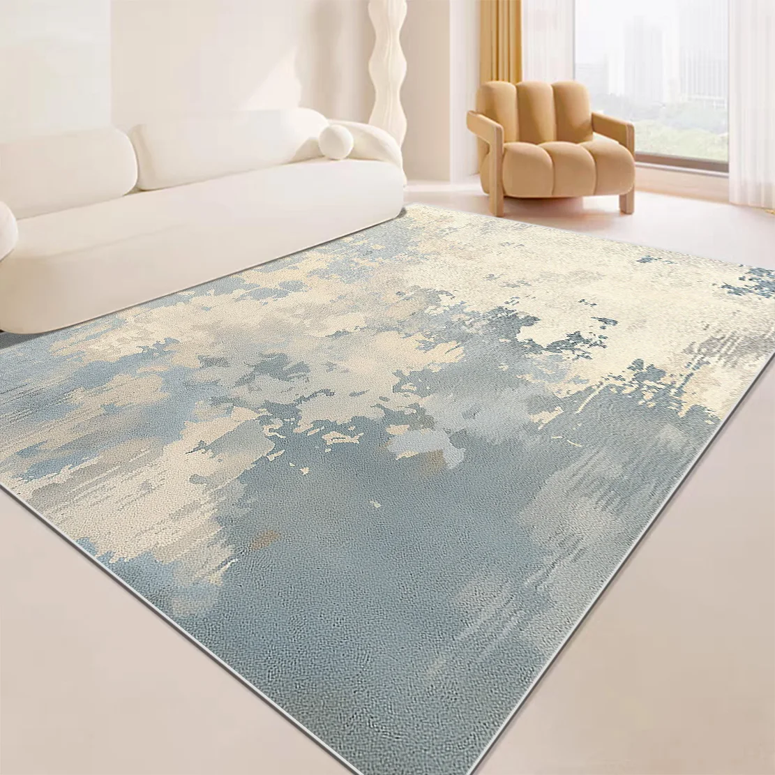 Nordic Abstract Style Carpets for Living Room Minimalist Decoration Bedroom Floor Mats Large Area Non-slip Soft Rugs Easy Clean