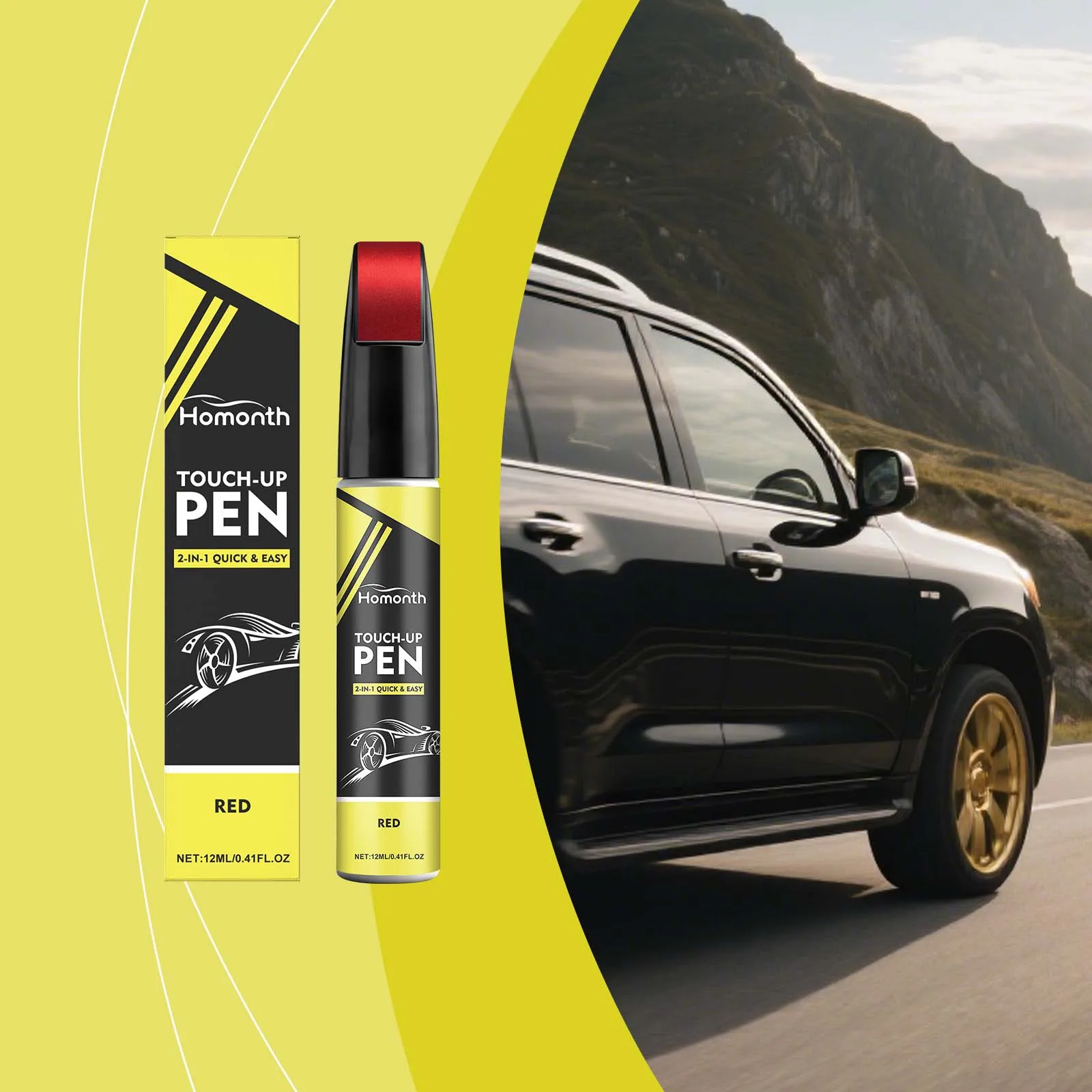 Car Shallow Mark Care Pen (red) for Daily Car Paint Repair, Refurbishment, Gloss Maintenance, and Convenient Care Pen